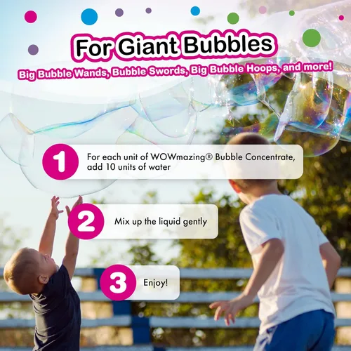 Miniatura 4 de WOWMAZING Concentrado de burbujas grandes – Soluciones para hacer burbujas (hace hasta 33 galones) – Solo tienes que añadir agua – Fabricado