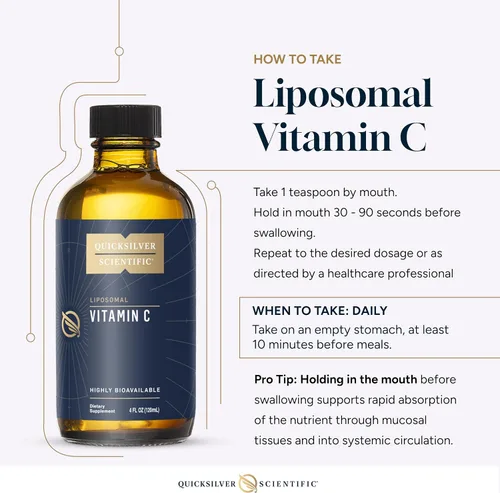 Miniatura 6 de Quicksilver Scientific Vitamina C liposomal – Suplemento de vitamina C líquido tamponado de 1000 mg – Apoyo inmunológico + antioxidante – Liposomas