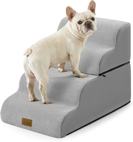 Miniatura 33 de COZY KISS Escaleras anchas para perros pequeños de 15.7 pulgadas de alto, escalón para mascotas para cachorros, gatos mayores, rampa curva