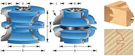 Miniatura 2 de Amana Tool - SC592 2 piezas de carburo con punta de 3 alas y perfil de riel puerta exterior 2-7/8 diámetro