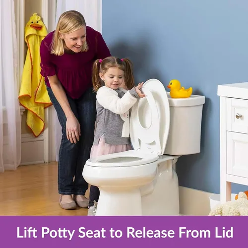Miniatura 5 de Little2Big - Asiento de inodoro con asiento de entrenamiento integrado para niños pequeños, cierre lento, fácil de instalar, fabricado en Estados
