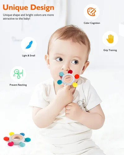Miniatura 3 de akolik Juguetes de Dentición para Bebés, Juguete de Alivio de Dentición, Juguetes para Morder para Bebés Libres de BPA, Juguetes para Bebés Recién