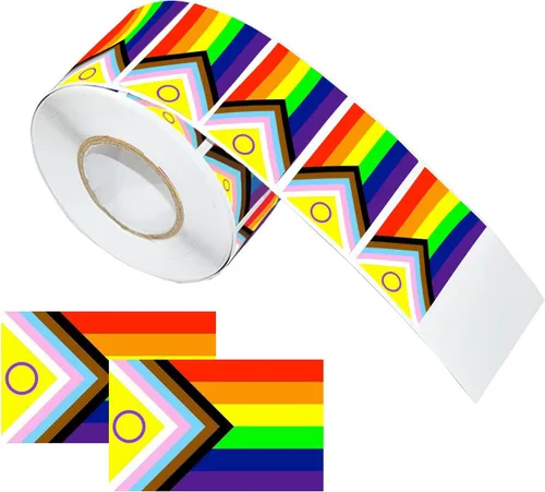 Miniatura 8 de LGBTQ - Calcomanías de orgullo, rectangulares de seis colores, arco iris, calcomanías autoadhesivas impermeables para desfiles y eventos