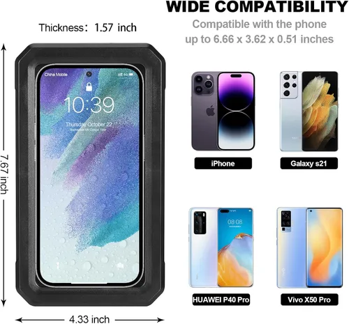 Miniatura 2 de Soporte para teléfono de ducha, resistente al agua, montaje en la pared, rotación de 360°, alta sensibilidad, pantalla táctil, soporte para teléfono