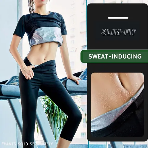 Miniatura 7 de Nano Hertz Traje de sudor para sauna, moldeador de cuerpo, camiseta de manga larga para mujer