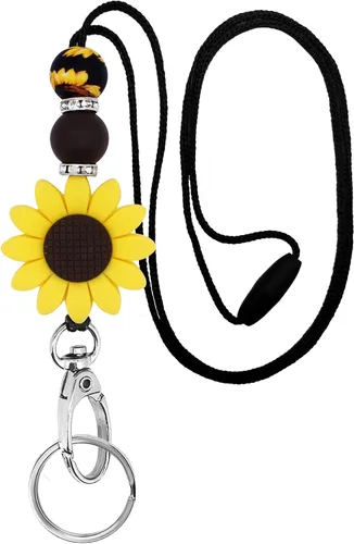 Miniatura 13 de BIHRTC Cordones para profesores para tarjetas de identificación y llaves, llavero de silicona con cuentas para médicos, enfermeras, empleados