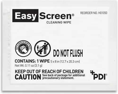 Easy Screen, toallitas de limpieza de pantalla premium, electrónica, pantallas táctiles y limpiador de gafas, 50 paquetes individuales por caja,