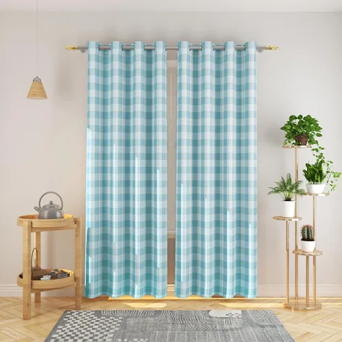 Miniatura 28 de Cortinas de 24 pulgadas de largo con diseño Buffalo Check Gingham Plaid para ventanas de cocina y baño, tratamiento para ventanas con 2 paneles