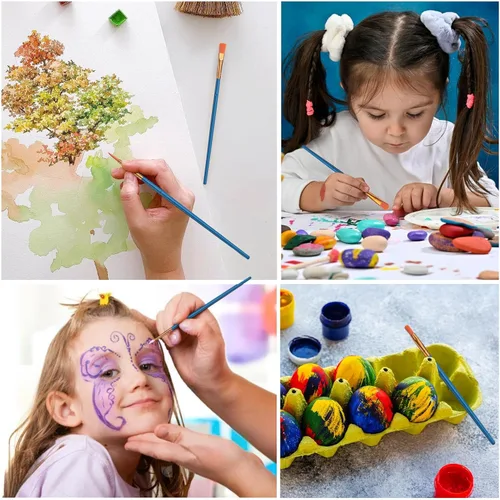 Miniatura 5 de JPNK 20 pinceles profesionales de nailon para pintura para el cabello, para artistas, estudiantes, niños, aceite multiusos, gouache, cara