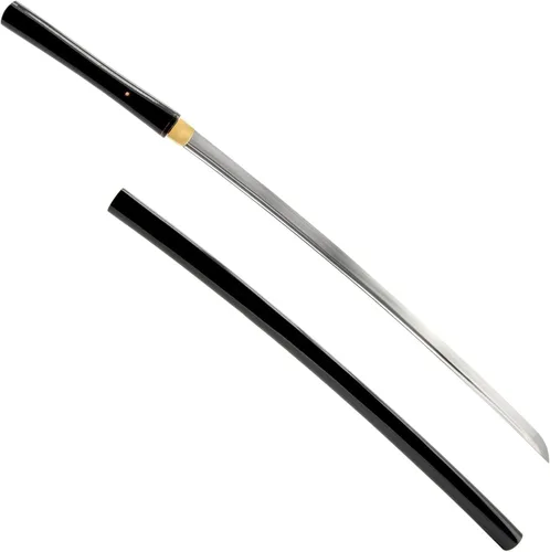 Espada hecha a mano shirasaya, katana japonesa de samurai forjada a mano completamente funcional, de espiga completa, de acero al carbono, arcilla