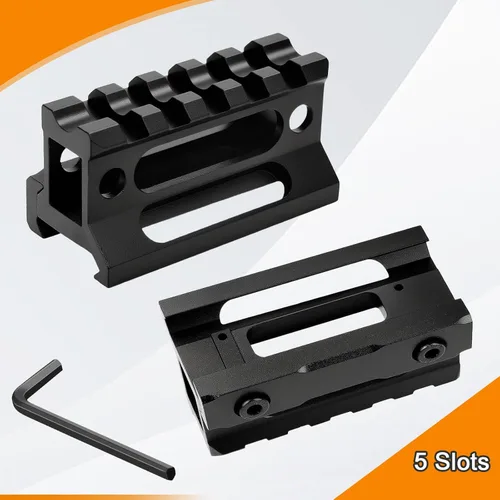 Miniatura 2 de Montura de elevación con carril Picatinny de 5 ranuras, 1" de perfil alto Montura elevadora Picatinny con rieles Pic cortos accesorios para alzas