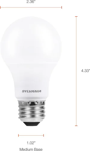 Miniatura 6 de Sylvania Ultra - Bombilla LED equivalente a 60 W A19, eficiente 9 W, base media, regulable, acabado esmerilado, 800 lúmenes, blanco brillante