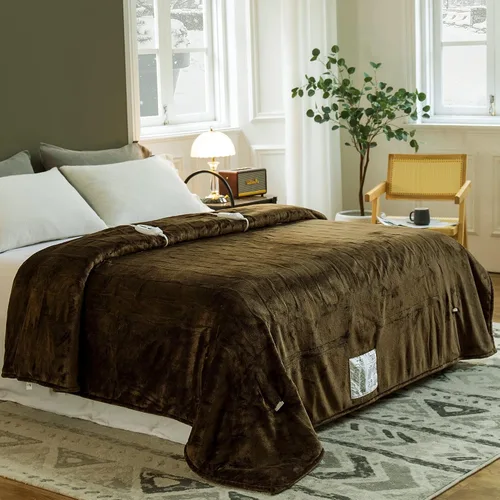 Miniatura 23 de JET'S HOME Manta térmica de 50 x 60 pulgadas, manta eléctrica de franela con certificación ETL, lavable a máquina, con 9 niveles de calefacción, 10