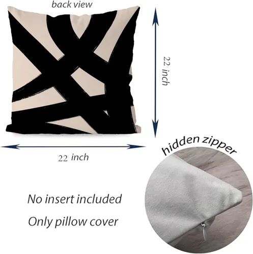 Miniatura 4 de KEUSPI Fundas de almohada decorativas negras y beige, juego de 4 fundas de almohada negras para sofá, decoración del hogar, estilo boho moderno