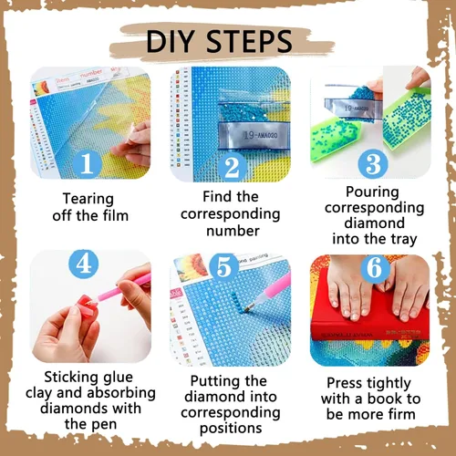 Miniatura 5 de YUE ZHE Kits de arte de diamantes para adultos, kit de arte de diamante de montaña para bricolaje, kit de pintura de diamantes de perforación Árbol