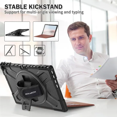 Miniatura 4 de BRAECNstock Funda protectora resistente a prueba de golpes para Microsoft Surface Pro 7+ Plus, 7, 6, 5, 4 pulgadas, con correa de mano y soporte