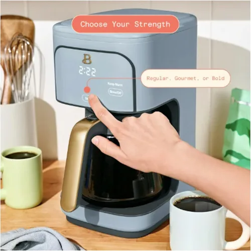 Miniatura 4 de Beautiful Cafetera de goteo programable de 12 tazas de Drew Barrymore (azul aciano)