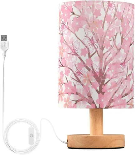 Miniatura 33 de Lámpara de mesa pintada Mariposa Diente de León con base de madera y pantalla de tela para mesita de noche, lámpara de escritorio para recámara
