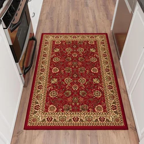 Miniatura 23 de Ottomanson Alfombra de 5 x 6,6 pies para sala de estar, alfombra oriental para dormitorio - alfombra grande para piso antideslizante y duradera