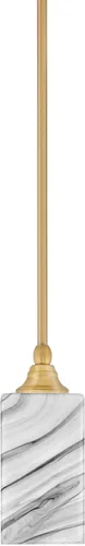 Miniatura 87 de Toltec Lighting Tallo Colgado Mini colgante, acabado de cobre negro, 3.5" cuadrado humo burbuja vidrio