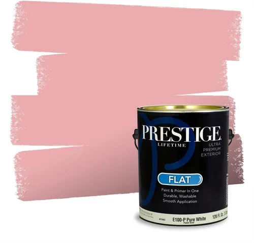 Miniatura 423 de Prestige Paints Pintura exterior e imprimación en uno, 1 galón, plano, coincidencia comparable de Valspar* Amber Rose*