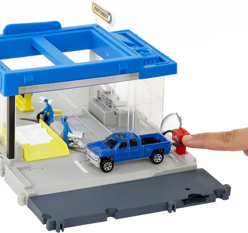 Miniatura 3 de Matchbox Action Drivers Auto Shop Playset con 1 Chevy Silverado, piezas móviles y figuras, juguete para niños de 3 años en adelante