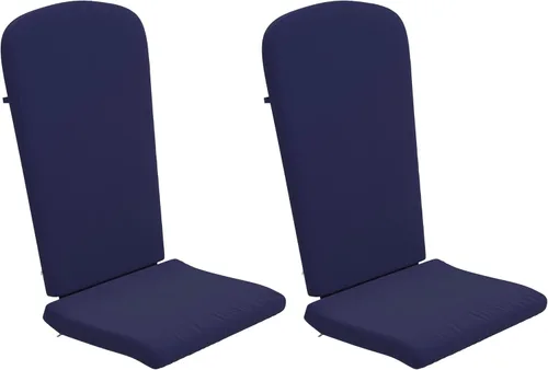 Miniatura 2 de BizChair Juego de 2 cojines para sillas Adirondack, cojines de tela azul, acolchados de 2 pulgadas de grosor, para interiores y exteriores, cojines