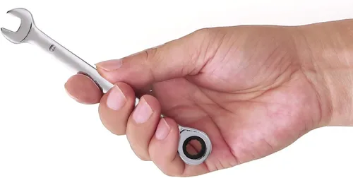 Miniatura 6 de KINJOEK Juego de 4 llaves de trinquete de 0.315 in y 12 PT, llave métrica de trinquete con movimiento de 5° y 72 dientes para proyectos de espacio
