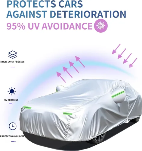 Miniatura 2 de Funda para automóvil con ajuste personalizado para NIS-san, funda de automóvil de 7 capas impermeable para todo tipo de clima, cubierta completa
