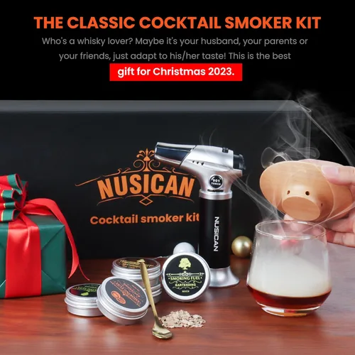 Miniatura 7 de Kit de ahumador de cócteles con antorcha, virutas de madera de 6 sabores para whisky y bourbon, kit de ahumador Old Fashioned para cóctel infundido
