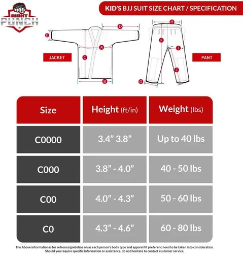 Miniatura 7 de Rightpunch Ultimate Brazilian Jiu Jitsu Gi preencogido Unisex Bjj Gi ligero 450 GSM tela de algodón