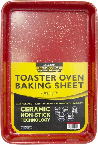 casaWare Horno tostador de 9.75 x 6.62 x 0.75 pulgadas (exterior), serie Ultimate Series, sartén para hornear con revestimiento antiadherente de