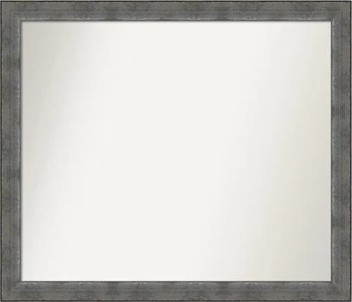 Miniatura 423 de Amanti Art Espejo de baño plateado para sobre el fregadero, 24 x 24 pulgadas, espejo cuadrado de peltre forjado a medida, marco de madera casual