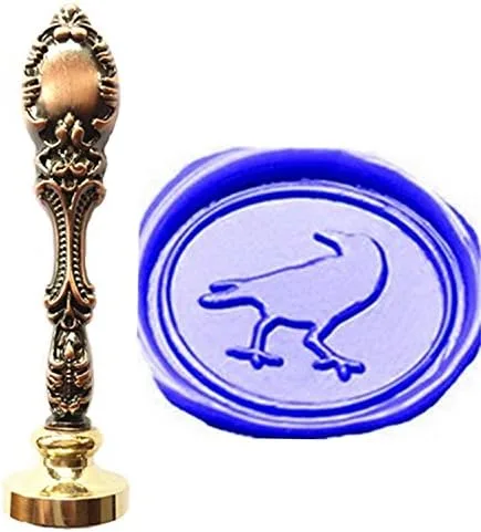 Sello de cera vintage para pájaros y águilas, de lujo, de bronce y metal, diseño de pavo real, latón, rojo (Red Brass), 1