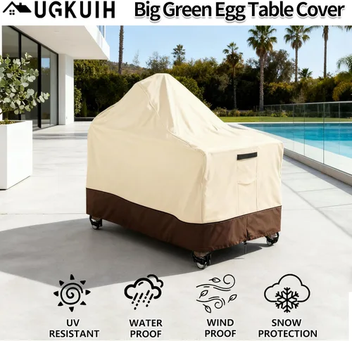 Miniatura 3 de Fundas para Big Green Egg que se ajustan a Parrilla de Cerámica Kamado de 60 Pulgadas, Cubierta de Mesa para Big Green Egg de Exterior Resistente