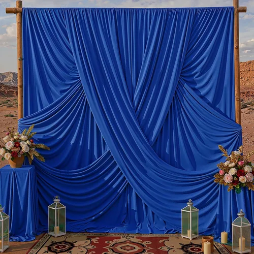 Miniatura 30 de Cortina de fondo azul bebé de 10 pies x 8 pies sin arrugas para fiesta, cortinas de fondo de poliéster azul para fotografías, decoraciones para baby
