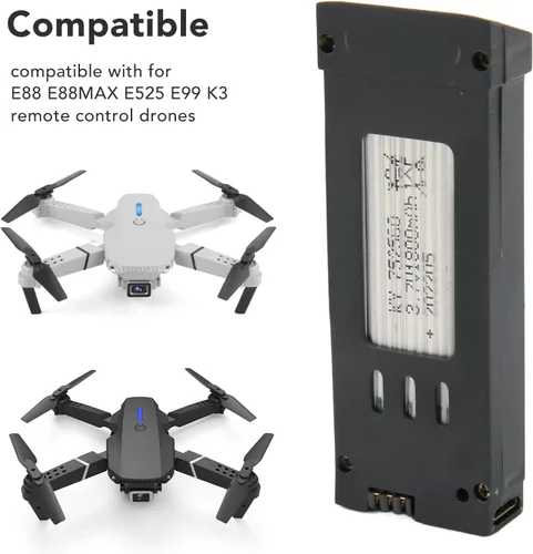Miniatura 2 de Zopsc Batería de litio de 3.7V RC Drones para E58 L800 JY019 S168 X Pro, batería de litio de repuesto para drones RC (1800 mAh)