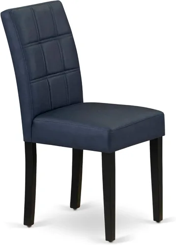 Miniatura 16 de East West Furniture NFAS3-BLK-09 - Juego de mesa de cocina de 3 piezas, incluye una mesa de madera y 2 sillas acolchadas de tela de poliéster azul