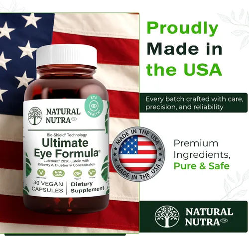 Miniatura 8 de Natural Nutra Ultimate Eye Health Vitaminas, Lente y Suplemento de Retina, Mejora la Visión Nocturna, Visión Diurna, Extracto de Arándano, 30