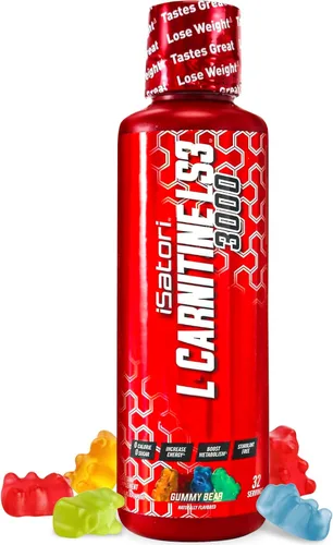 iSatori L-Carnitina LS3 3000, suplemento líquido de triple mezcla de L carnitina, con acetilo y tartrato, libre de estimulantes, bajo en calorías,