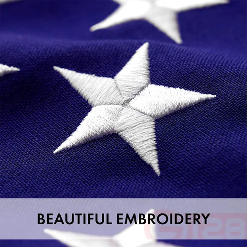 Miniatura 3 de G128 Bandera de EE. UU. 10 x 15 pies Serie StormFlyer, poliéster hilado 220 GSM bordado Bandera del país, estrellas bordadas, rayas cosidas