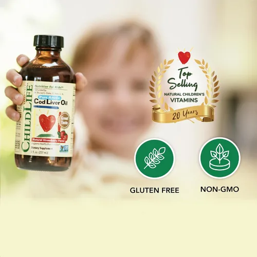 Miniatura 4 de ChildLife Essentials Aceite de pescado de hígado de bacalao para niños, aceite de hígado de bacalao ártico líquido para bebés de 6 meses y niños