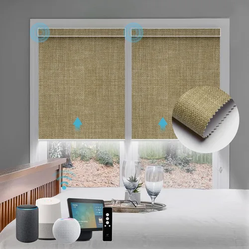 Miniatura 65 de SmartWings Persianas Motorizadas con Sombras para Ventana Control Remoto Funciona con Thread Apple Homekit Z-Wave Alexa 100% Blackout de Doble Cara