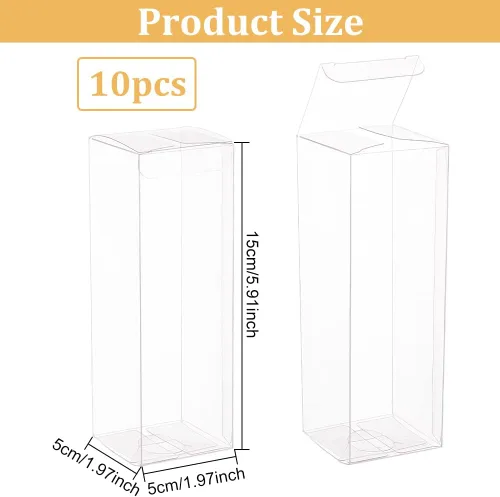 Miniatura 2 de BENECREAT 30 cajas de regalo transparentes de 6 x 2 x 2 pulgadas, cajas de embalaje de regalo para bodas y postres