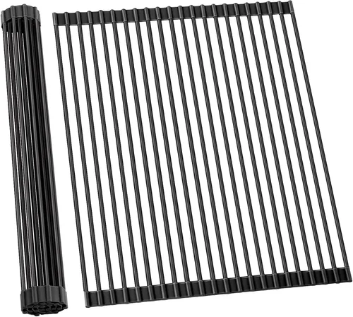Miniatura 12 de Ohuhu Escurreplatos Enrollables, 16.5" L x 13" A Escurridor de Platos Sobre el Fregadero Estante de Secado Organizador de Fregadero de Cocina