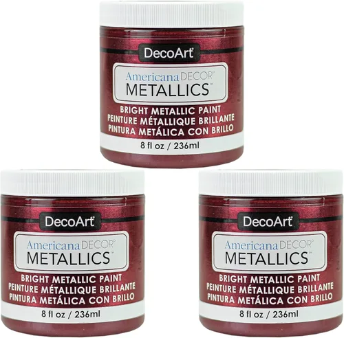 Miniatura 15 de DecoArt Americana Decor Metallics - Pintura metálica de oro de 24 quilates, paquete de 3 (8 onzas líquidas), pinturas metálicas de bricolaje
