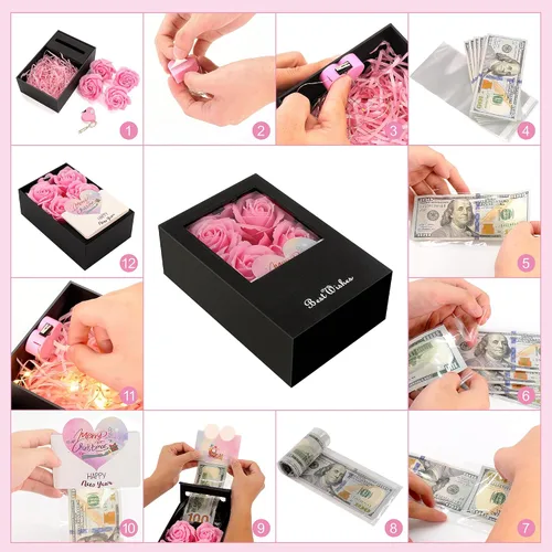 Miniatura 8 de Caja de dinero para regalo en efectivo con tirador, cajas de regalo de dinero en efectivo para cumpleaños, Navidad, graduación, día de la madre