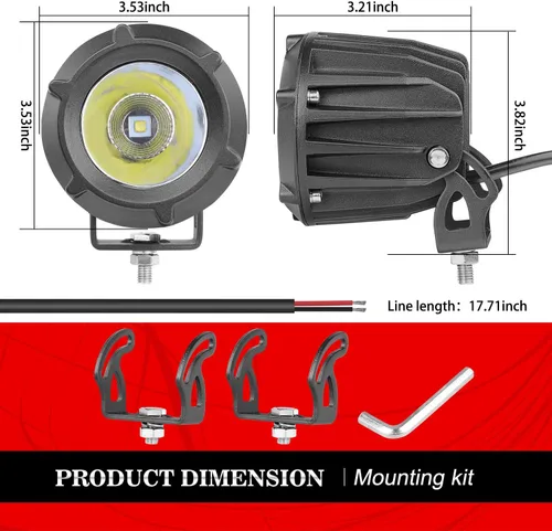Miniatura 2 de Cápsulas LED, Auto Power Plus 2 piezas de 3 pulgadas y 50 W, luz de conducción redonda todoterreno, luz de trabajo LED de punto de inundación