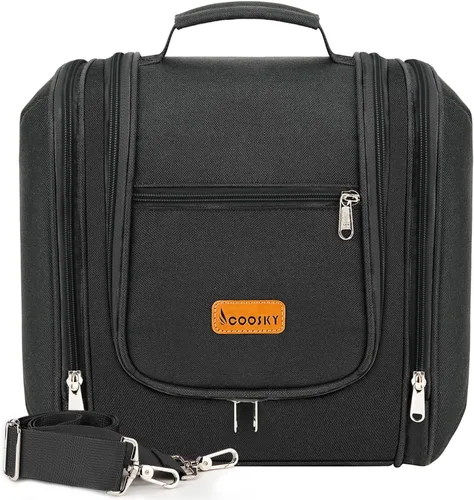 COOSKY Neceser de viaje colgante extragrande para mujeres y hombres, bolsa de higiene, kit organizador de baño y ducha con soportes de banda