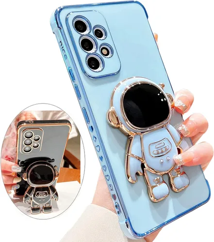 Miniatura 11 de Funda compatible con Samsung Galaxy Z Flip 5/Z Flip 6 con soporte, diseño de astronauta 3D de lujo para mujeres, funda protectora suave diseñada
